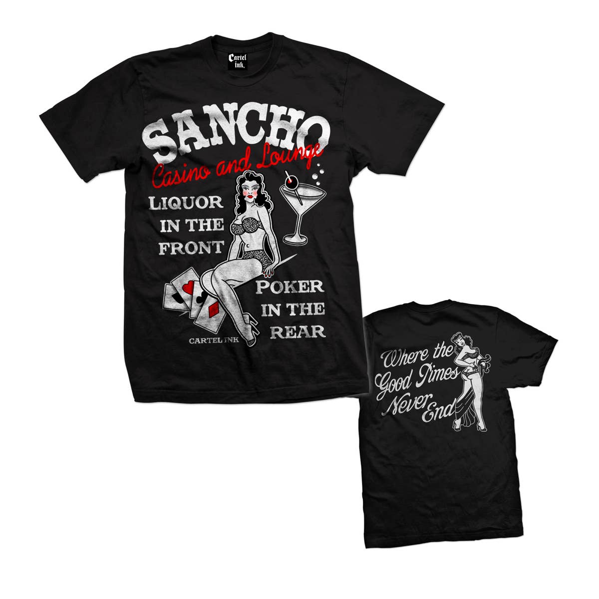 5050-BLACK WHITE Sancho Casino And Lounge Men's T-Shirt