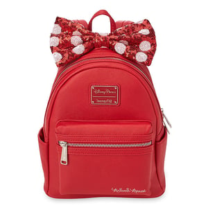 NWT Loungefly Disney Minnie Mouse hot Red Sequin Mini Backpack