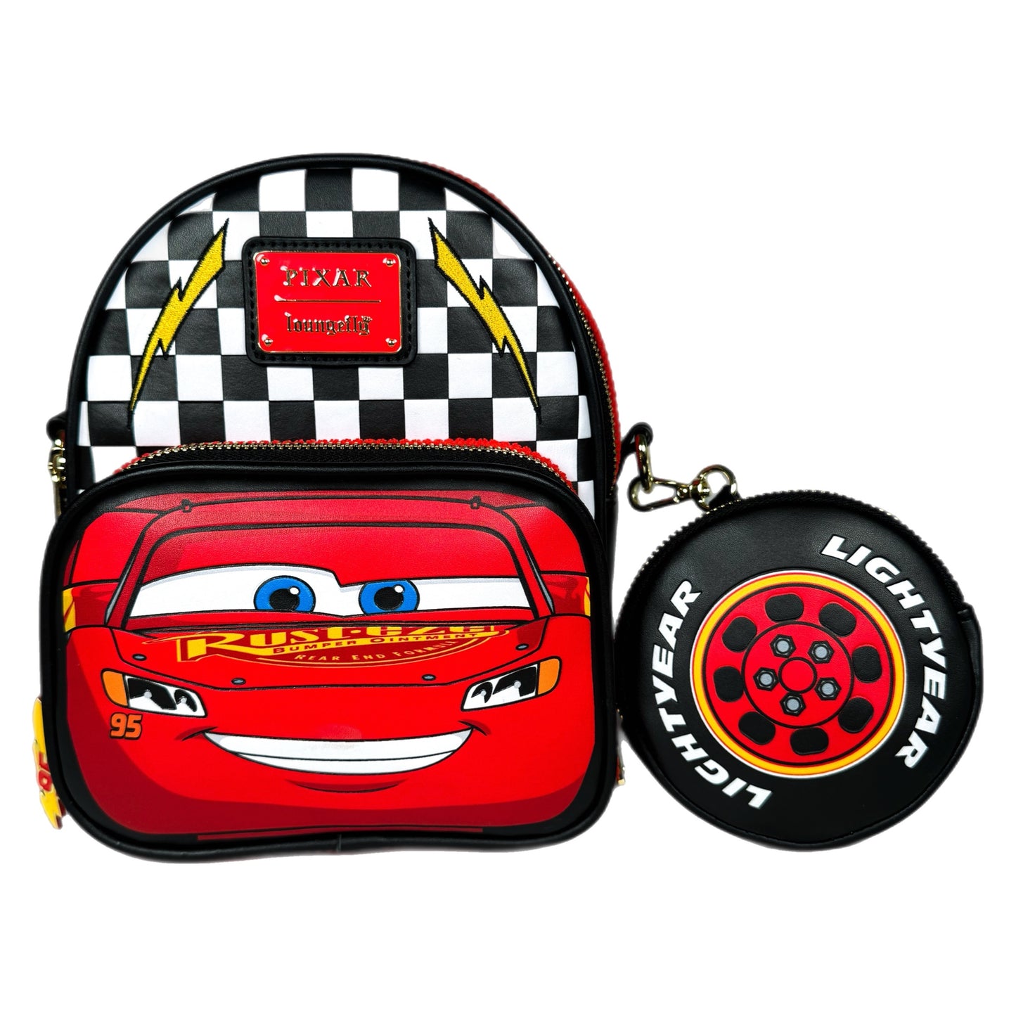 Pixar Cars Lightning McQueen Corduroy Convertible Mini Backpack EXCLUSIVE