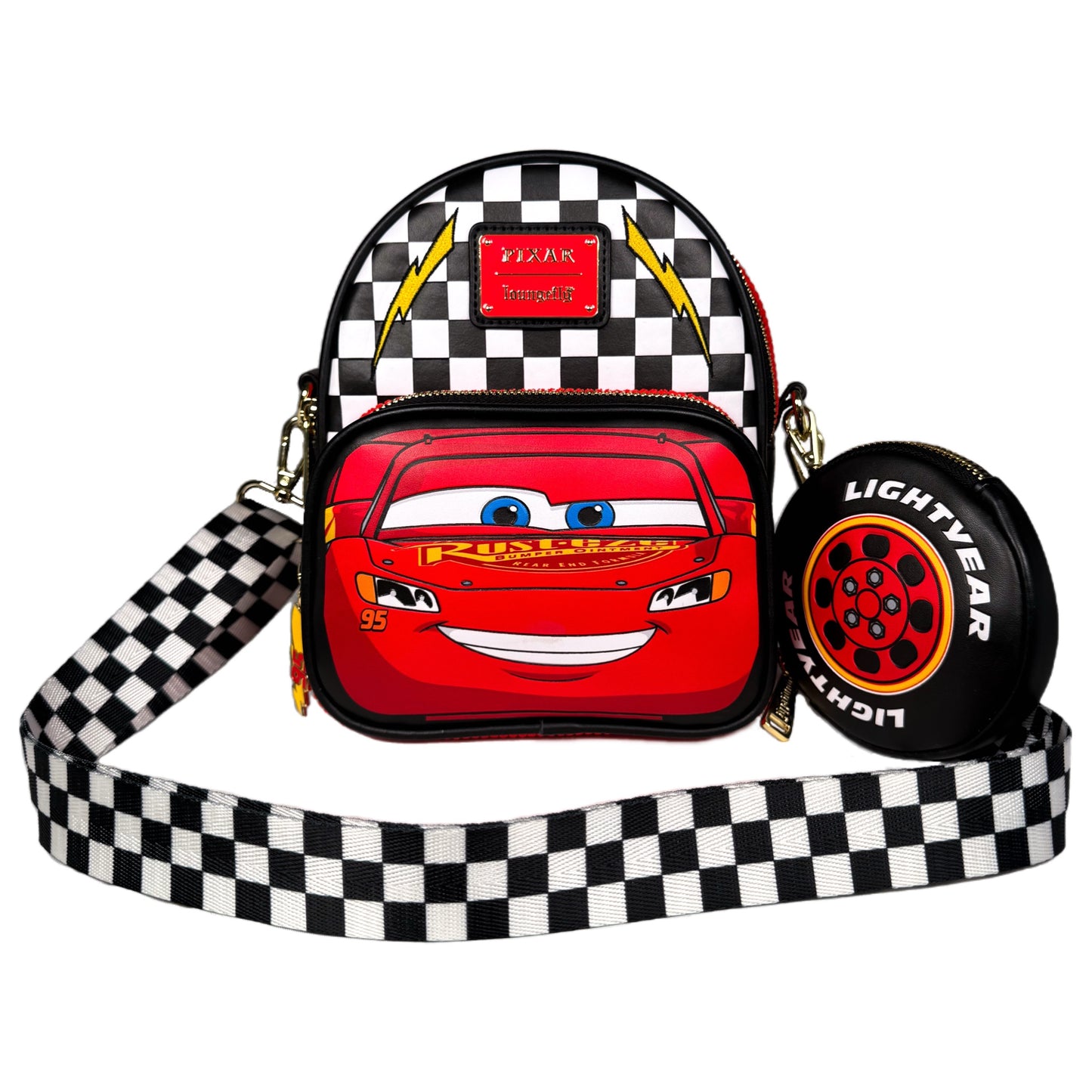 Pixar Cars Lightning McQueen Corduroy Convertible Mini Backpack EXCLUSIVE
