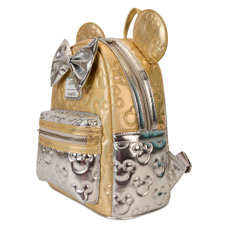 Minnie Mouse Metallic Gold & Silver Quilted Mini Backpack