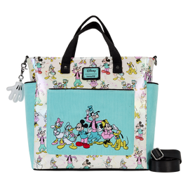 Disney 100 Mickey & Friends Classic All-Over Print Iridescent Convertible Tote Bag