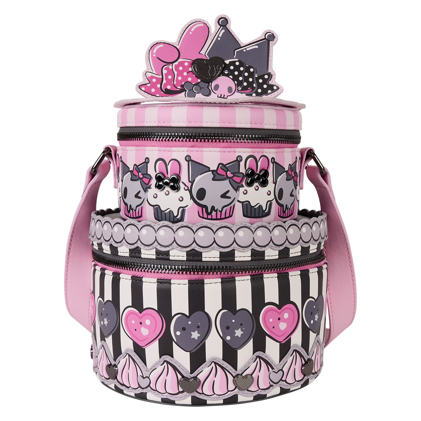 LF SANRIO MY MELODY AND KUROMI FIGURAL CROSSBODY BAG