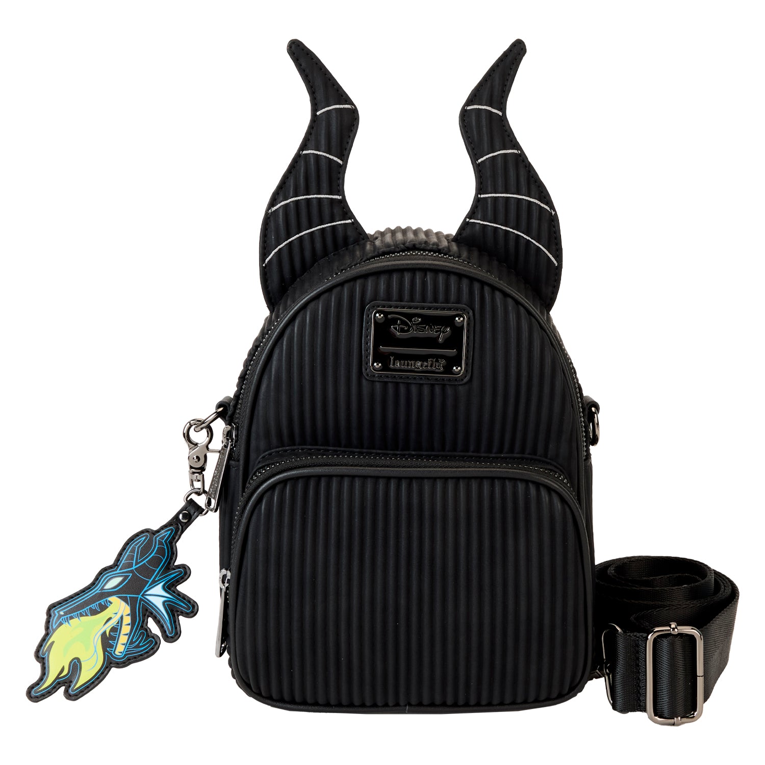 black leather dragon backpack Sleeping Beauty Maleficent Dragon Convertible Mini Backpack & Crossbod