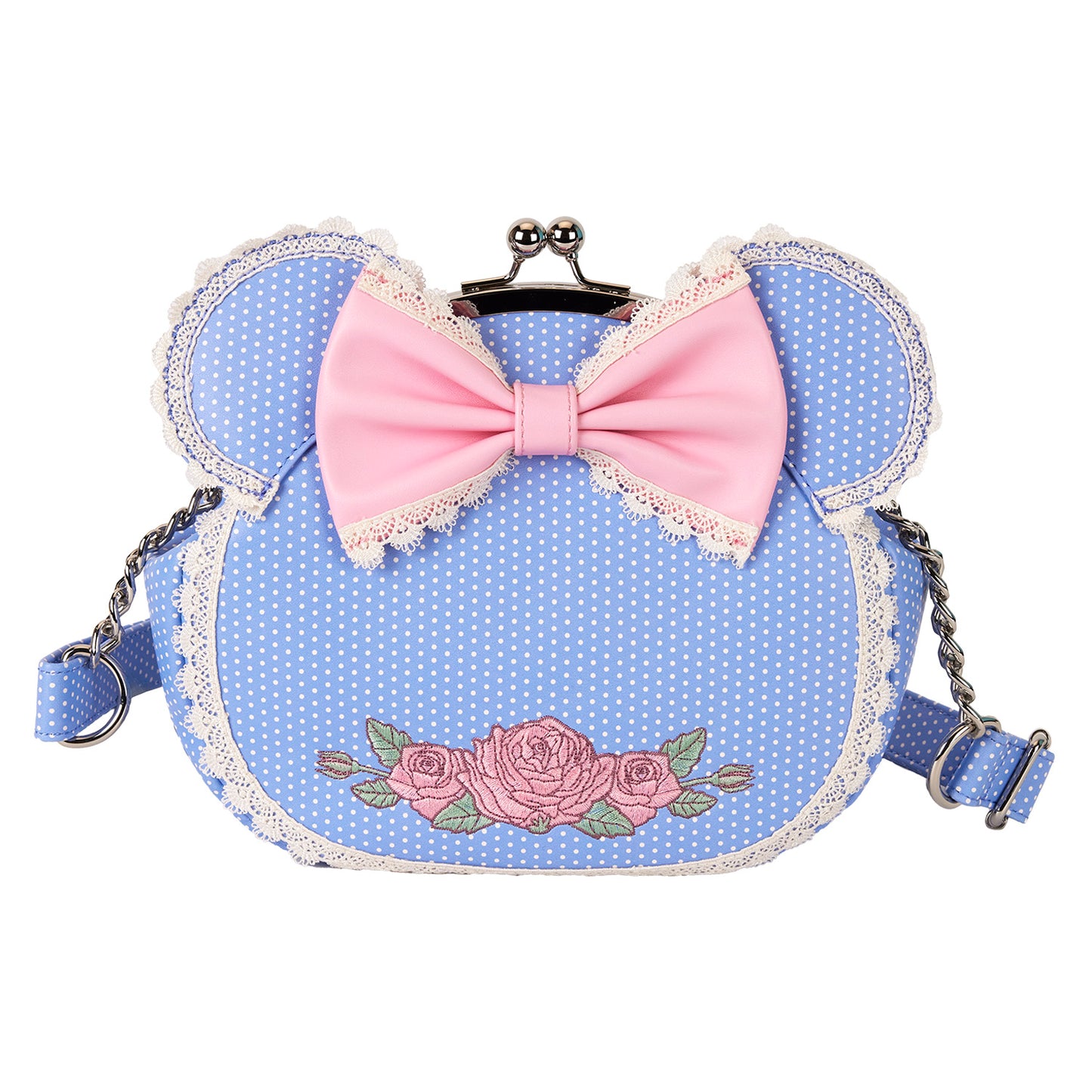 LF DISNEY MINNIE FLORAL AND LACE KISSLOCK CROSSBODY BAG