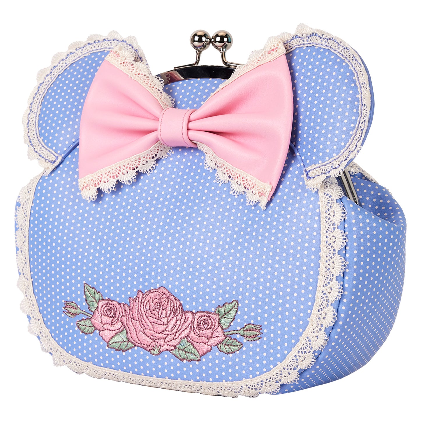 LF DISNEY MINNIE FLORAL AND LACE KISSLOCK CROSSBODY BAG