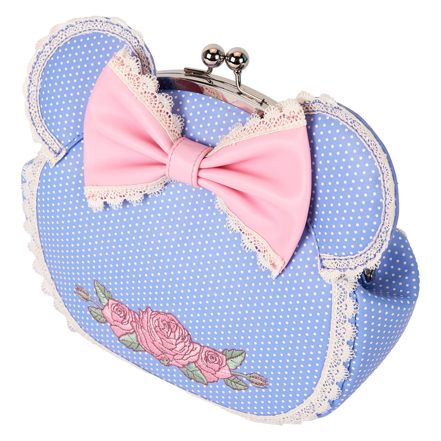 LF DISNEY MINNIE FLORAL AND LACE KISSLOCK CROSSBODY BAG