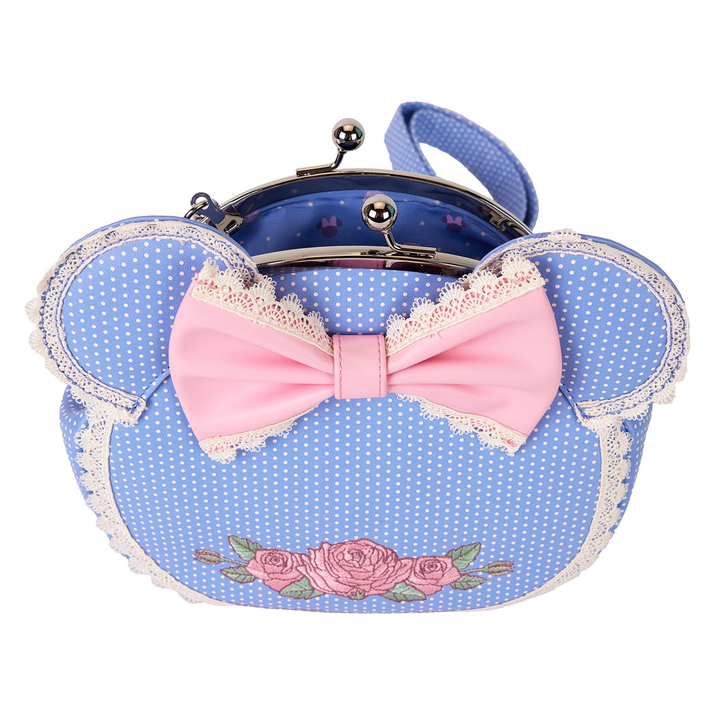 LF DISNEY MINNIE FLORAL AND LACE KISSLOCK CROSSBODY BAG