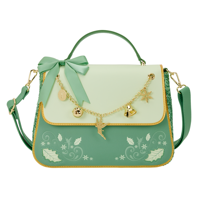 Peter Pan Tinker Bell Holiday Sequin Crossbody Bag with Charms