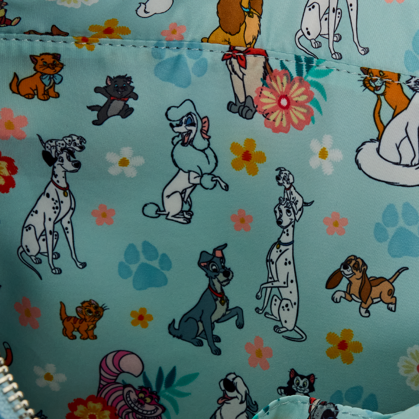 LF DISNEY DOGS & CATS FAUX DENIM CONVERTIBLE TOTE BAG WITH COIN BAG