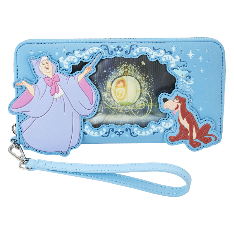 Cinderella Lenticular Princess Series Zip Around Wristlet Wallet
