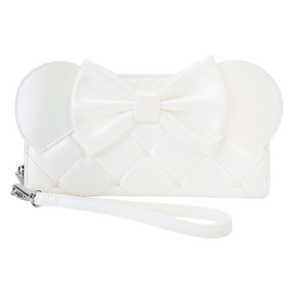 Minnie Mouse Iridescent Wedding Zip Around Wristlet Wallet