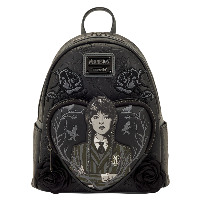 Loungefly MGM Wednesday Black Roses Mini Backpack