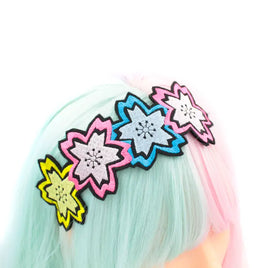 Pop Art Sakura Cherry Blossom Headband - Handmade in the USA