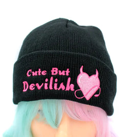 Cute But Devilish Knit Beanie Hat