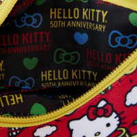 Sanrio Hello Kitty 50th Anniversary All-Over Print Nylon Zipper Pouch Wristlet