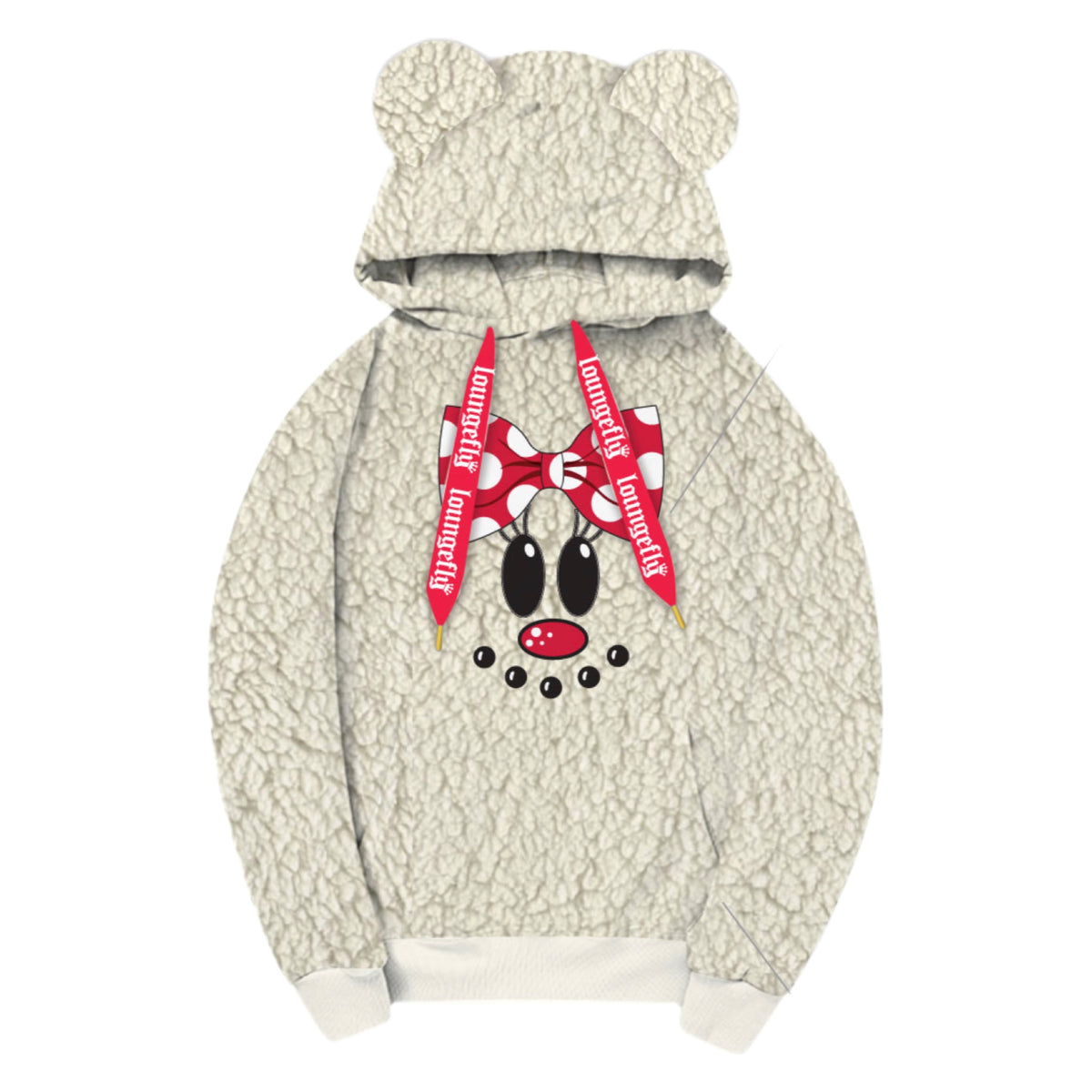 LF DISNEY HOLIDAY MINNIE SHERPA HOODIE WITH MOUSE EARS| WORLD 1-1 GAMES