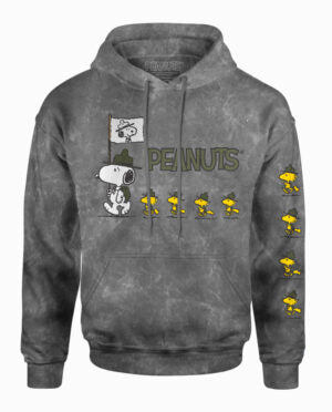 Peanuts Scout Hooded Grey Sweatshirt with Mineral Wash