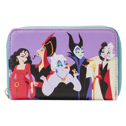 Disney Villains Color Block Zip Around Wallet