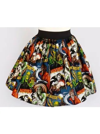 Frankenstein Hollywood Monsters A-Line Elastic Skirt