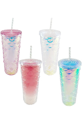 Mermaid Tail Scale Glitter Shimmer Tumbler Cup