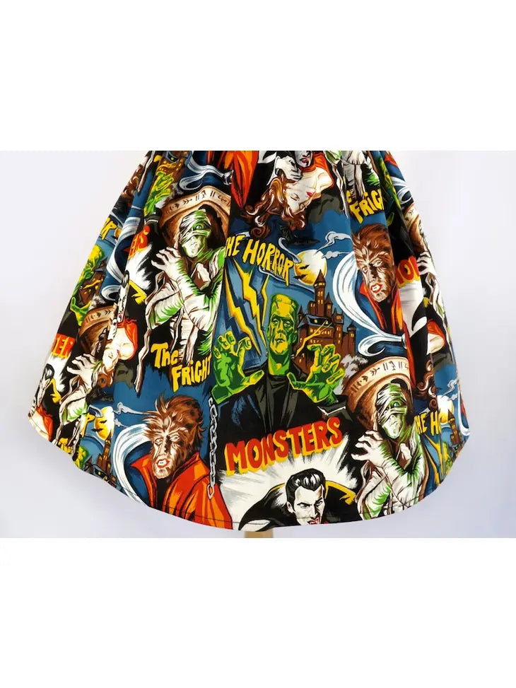 Frankenstein Hollywood Monsters A-Line Elastic Skirt