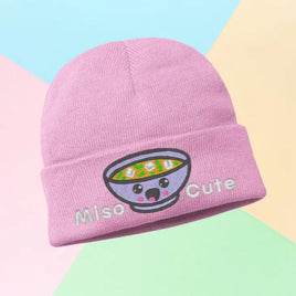 Pink Knit Hat Kawaii Miso Cute
