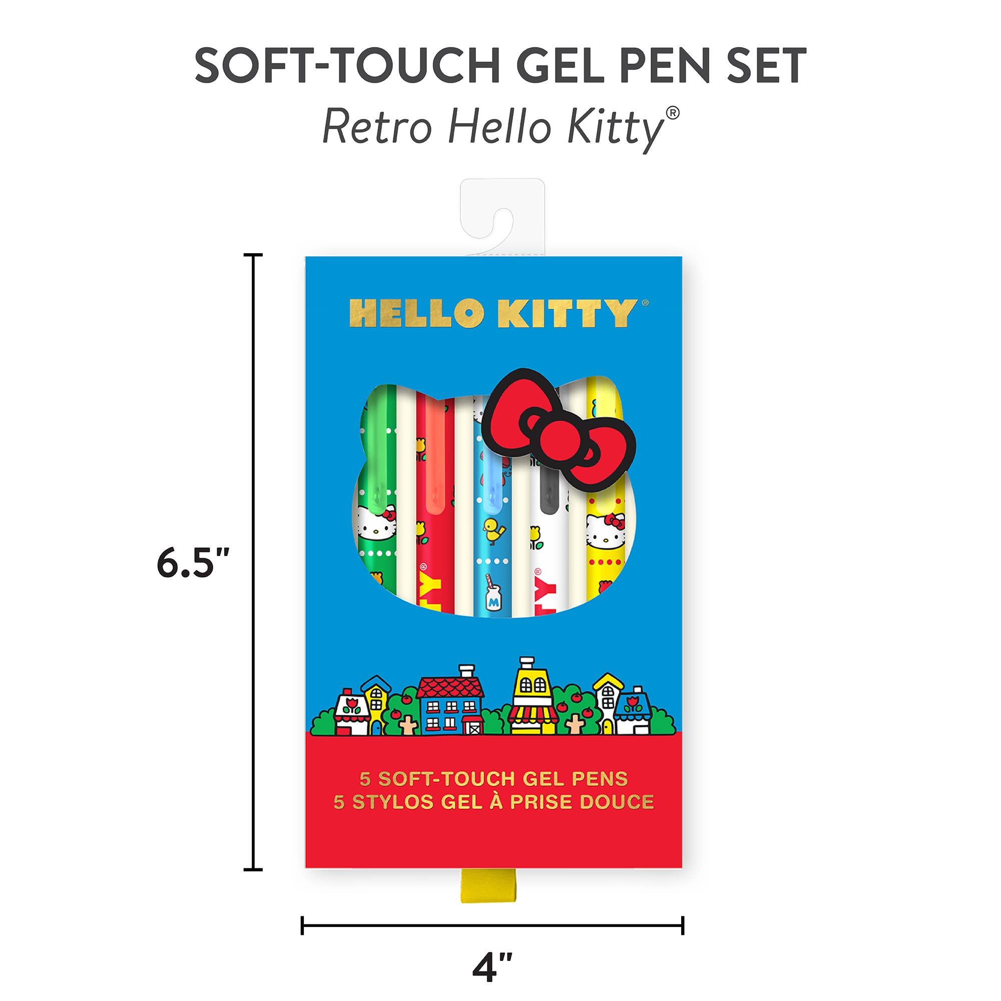 Retro Hello Kitty Soft-Touch Gel Pen Set 4