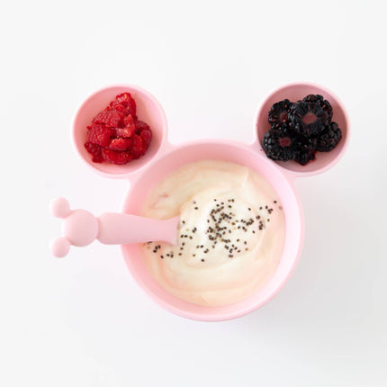 Silicone First Feeding Set: Minnie Mouse Light Pink