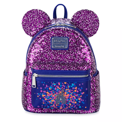 Disney Parks Exclusive Paris purple Sequin Mini Backpack