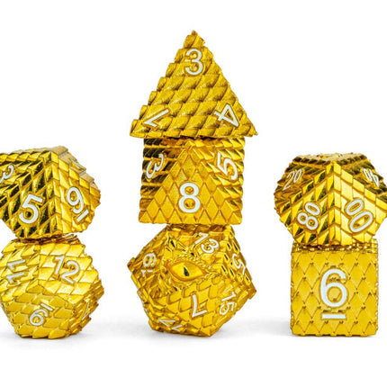 D&D Officially Licensed Dragon Scale Metal Dice Set: Gold