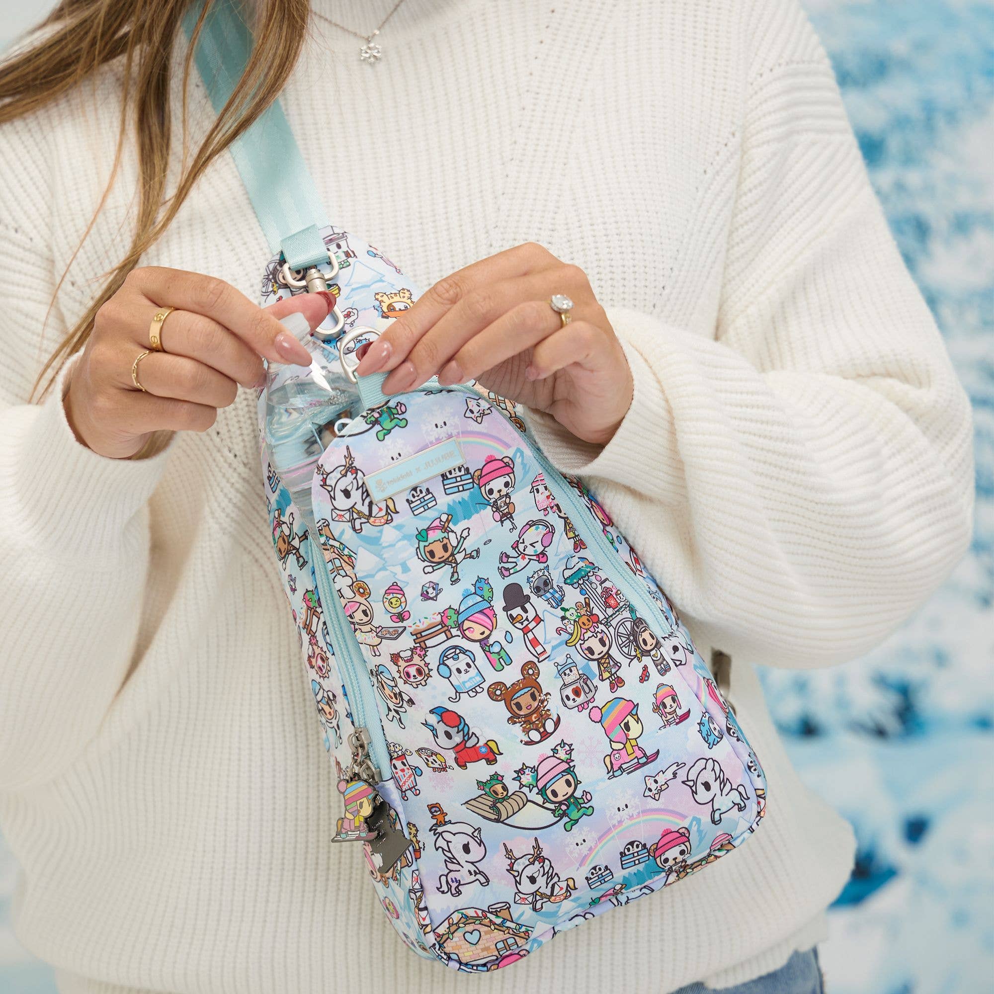 Crossbody Sling toki Snow Day Diaper Bag 3