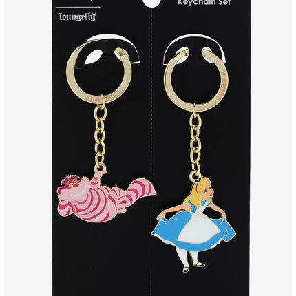 Alice in Wonderland Alice & Cheshire Cat Keychain Set