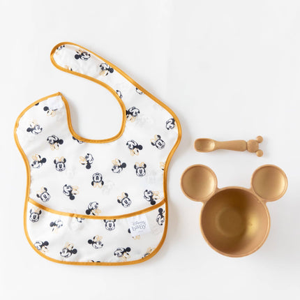 Silicone First Feeding Set: Minnie Mouse Gold