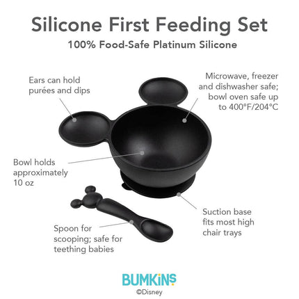 Silicone First Feeding Set: Mickey Mouse Classic Black