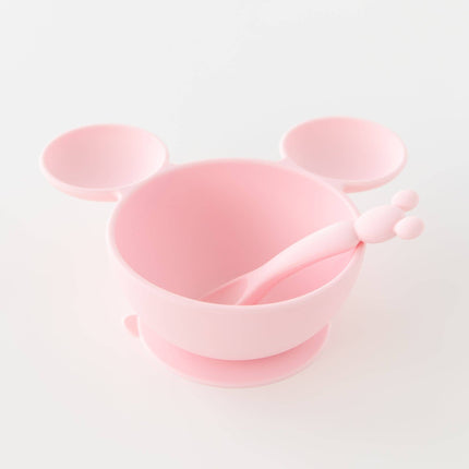 Silicone First Feeding Set: Minnie Mouse Light Pink
