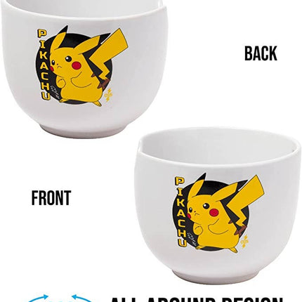 Pokemon Pikachu Ceramic Ramen Bowl with Chopsticks