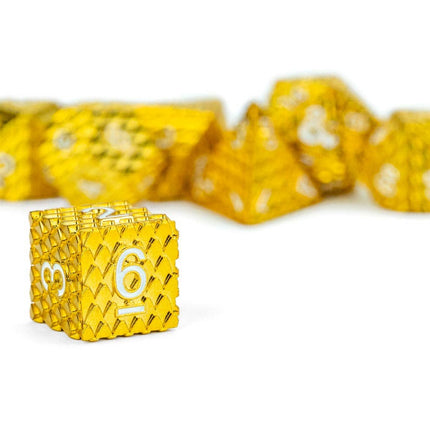 D&D Officially Licensed Dragon Scale Metal Dice Set: Gold