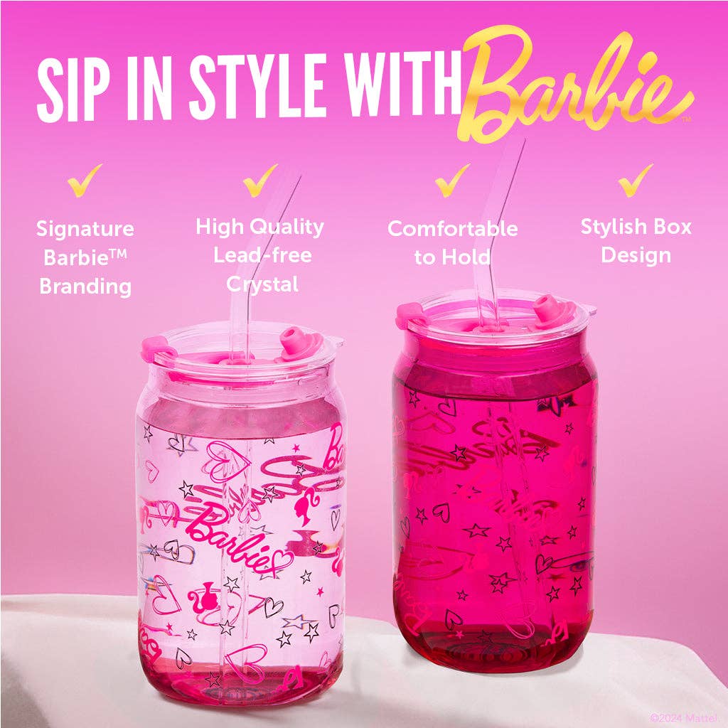 Barbie™ x Dragon Glassware® Love Out Loud Drinking Glasses 3