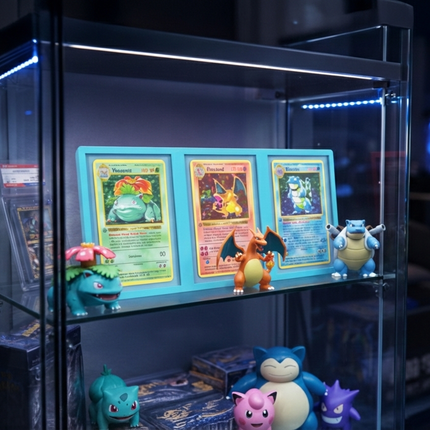 3-Card Trading Card Display Stand – Toploader Frame