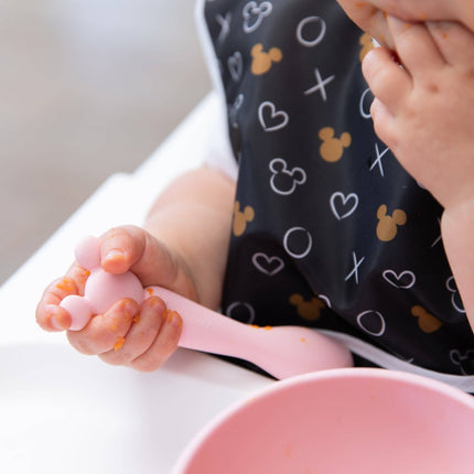 Silicone First Feeding Set: Minnie Mouse Light Pink