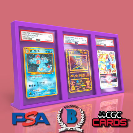 3-Card Trading Card Display Stand – Graded Frame