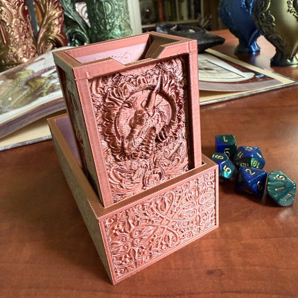 Folding Dragon Dice Tower & Storage | TTRPG, D&D, TCG, CoC