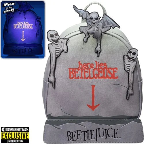 Beetlejuice Tombstone Glow-in-the-Dark Mini-Backpack - Entertainment Earth Exclusive