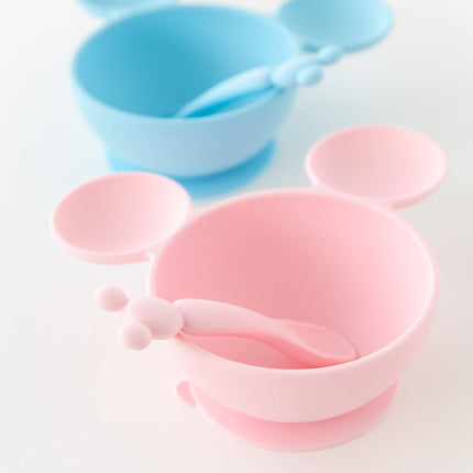 Silicone First Feeding Set: Minnie Mouse Light Pink