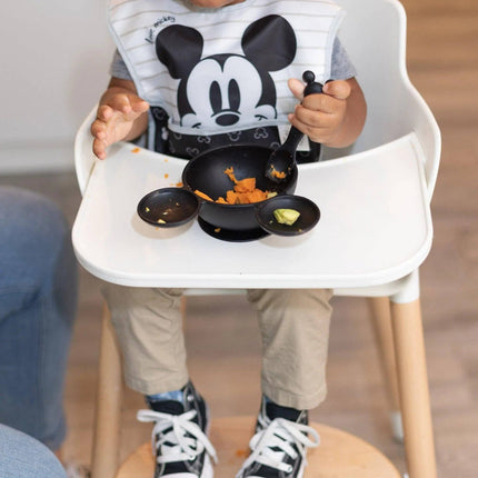 Silicone First Feeding Set: Mickey Mouse Classic Black