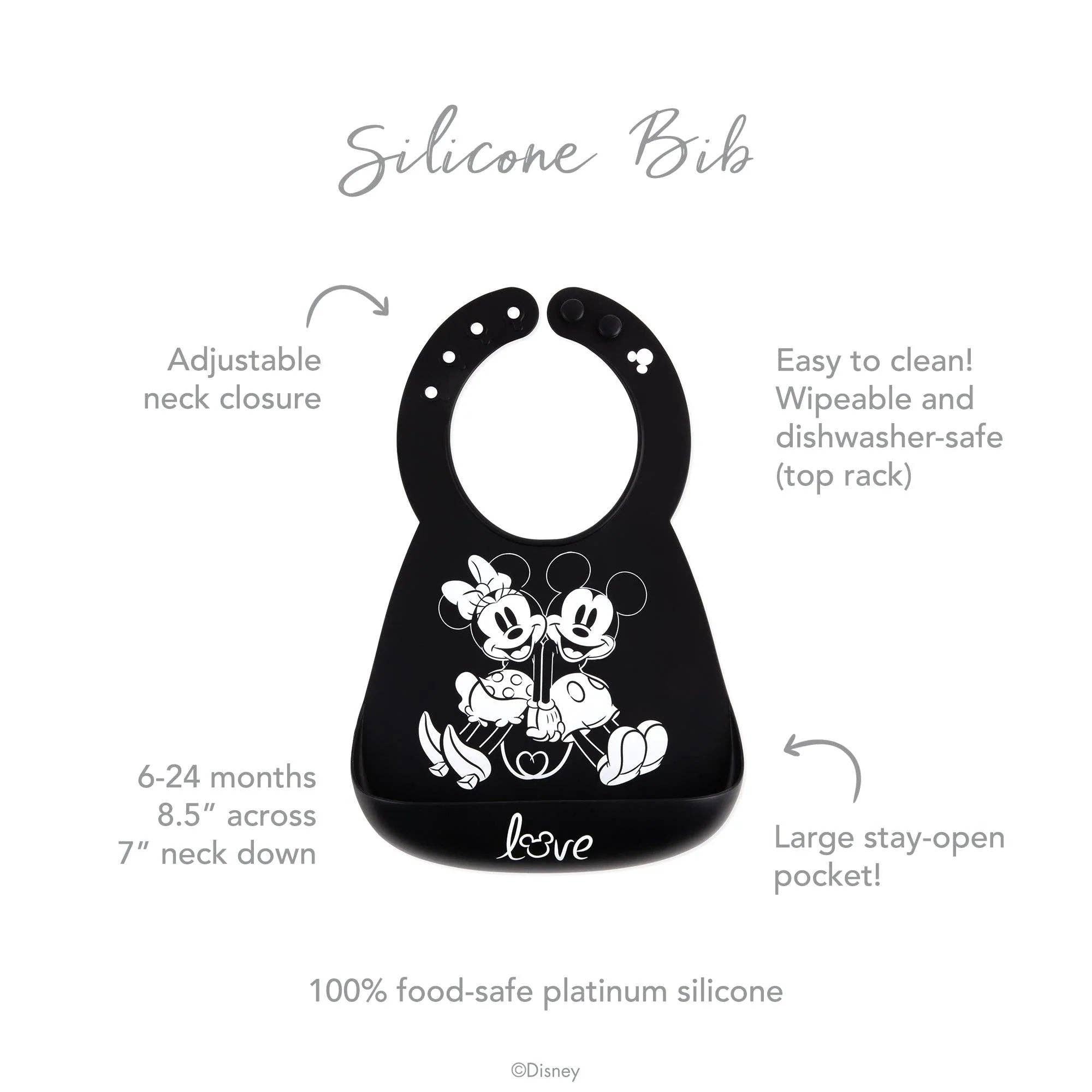 Silicone Bib: Mickey + Minnie Mouse 11