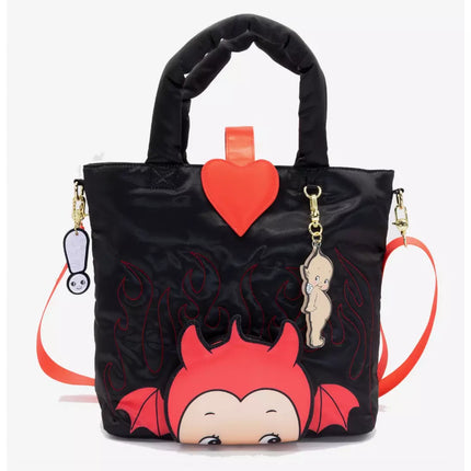 Kewpie Devil Puffy Tote Bag with Angel Charm