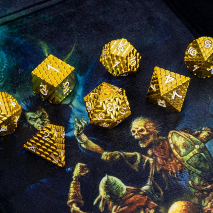 D&D Officially Licensed Dragon Scale Metal Dice Set: Gold