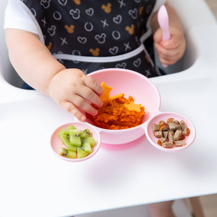 Silicone First Feeding Set: Minnie Mouse Light Pink